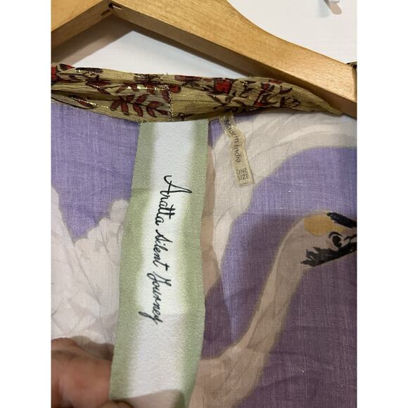 NWT Aratta Obsessed Kimono Cream Fushia One Size NEW - Picture 2 of 5